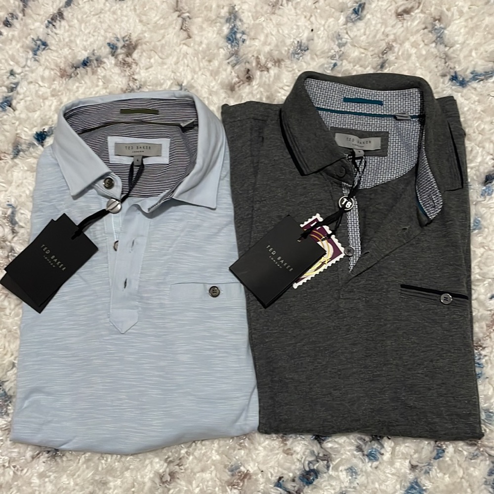 Ted Baker Cotton Long Sleeve Polos, NWT Size 4